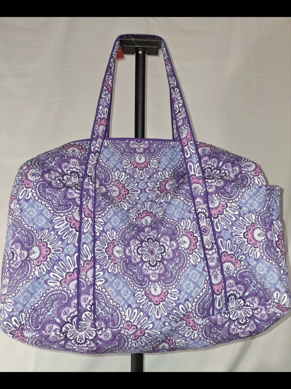 Vera Bradley Purple Patterned Women’s Duffle Tote Bag - Picture 2 of 7